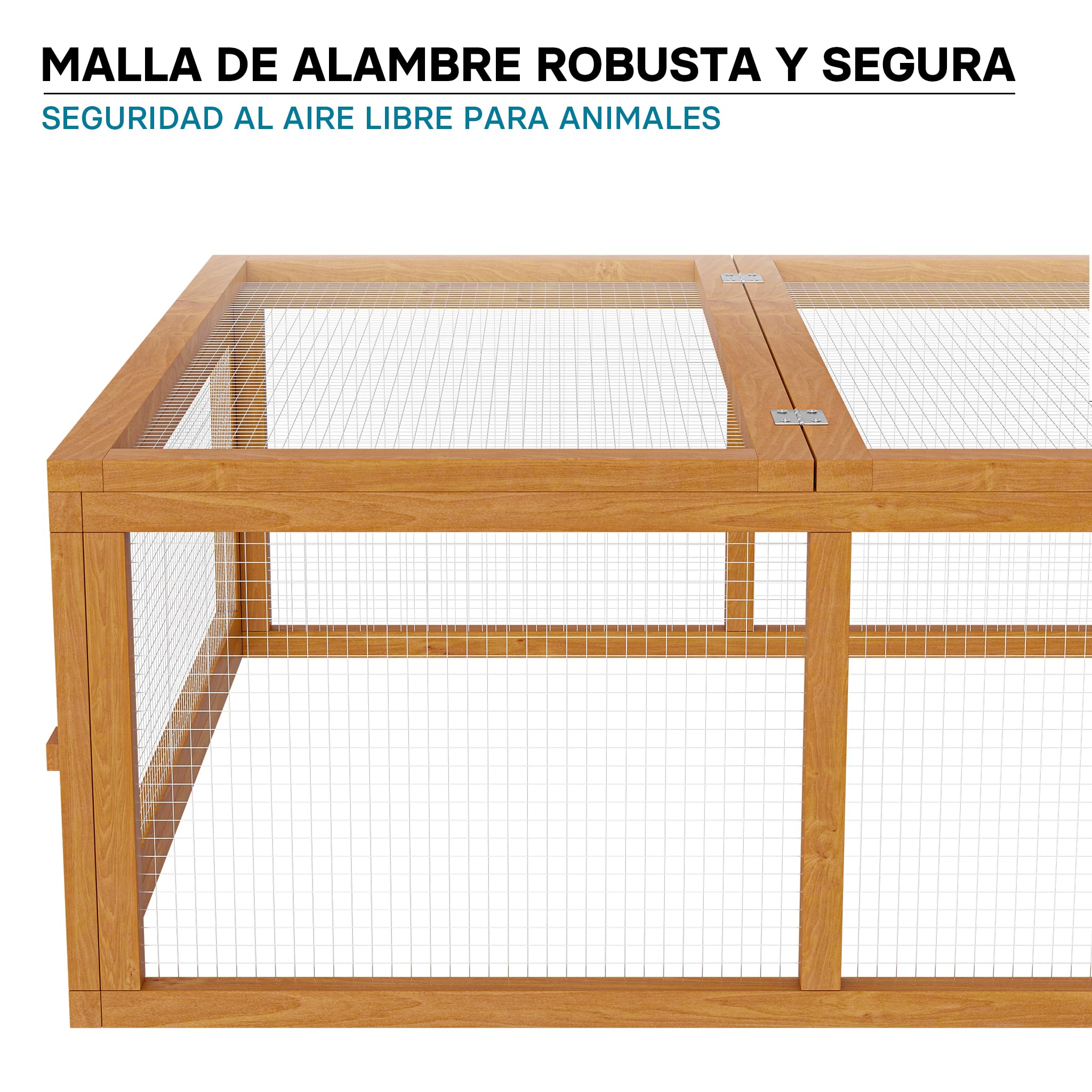 Wiltec Conejera Grande de Madera 1800 x 900 x 480 mm Jaula para Animales pequeños como Conejos y cobaya, recinto con Malla Resistente, Ideal para Jardines y terrazas, fácil Acceso