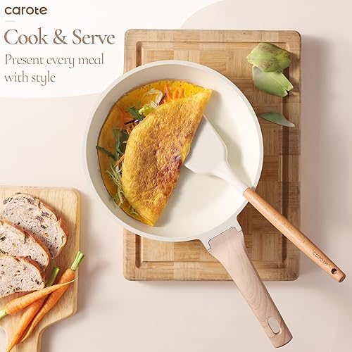 Miniatura 7 de CAROTE Juego de utensilios de cocina de 13 piezas con bloque de cuchillos giratorio de 360°, juego de utensilios de cocina resistentes al calor