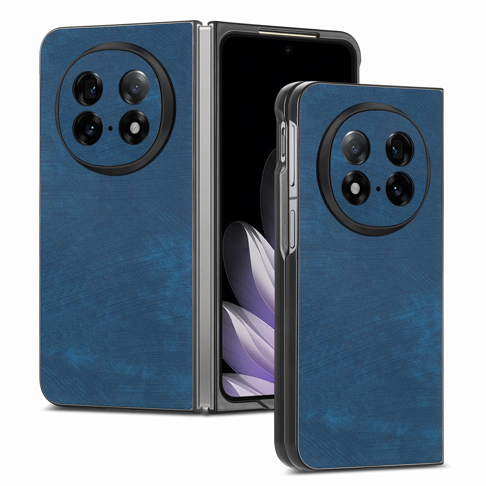 Minimalistyczne etui do Oppo Find N5, przyjazna dla skóry matowa skórzana osłona obiektywu tylna osłona dla mężczyzn i kobiet ultra cienkie etui, niebieskie, Find N5