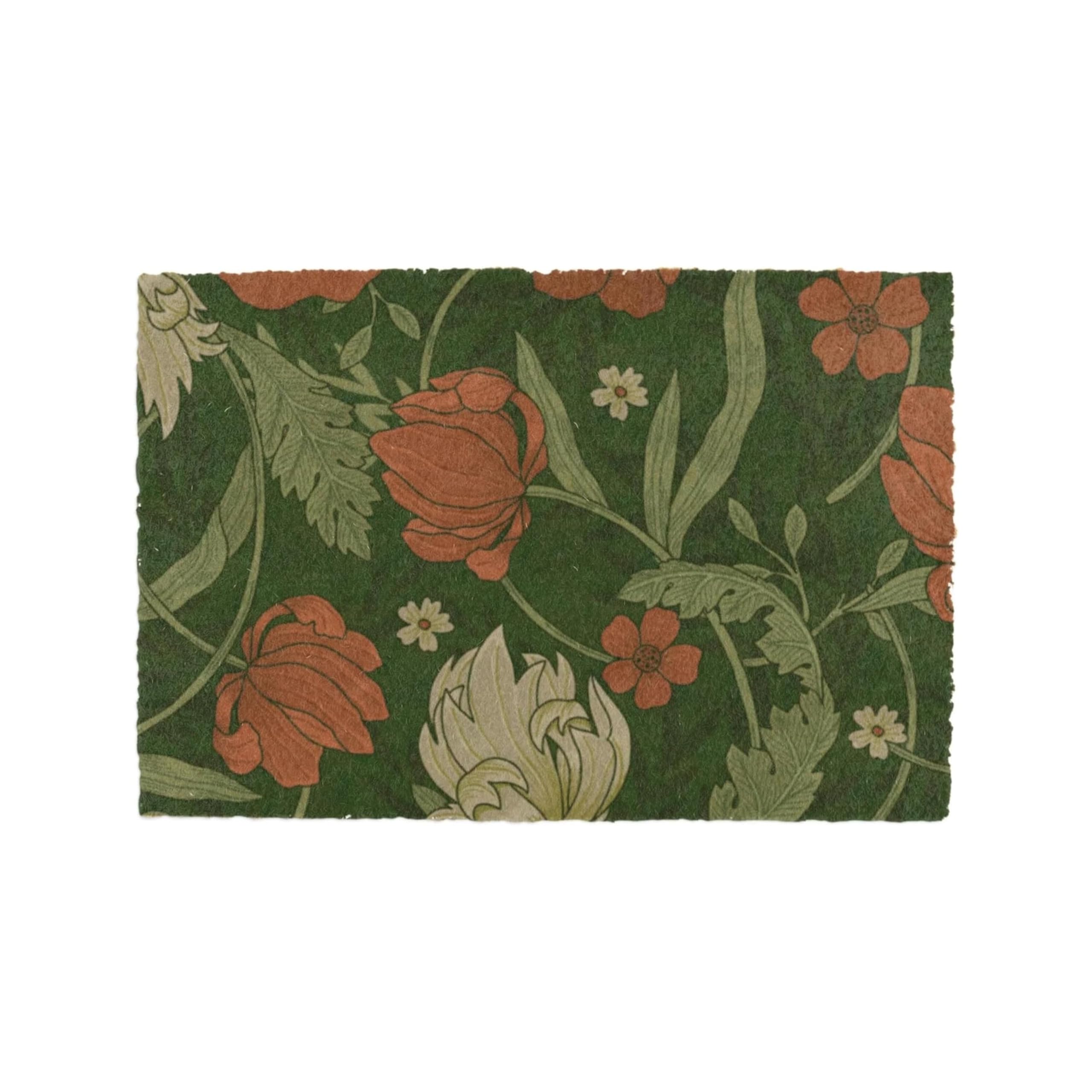 Artsy Mats William Morris Rose Coir Door Mat 60 x 40 cm – Natural Coconut Fibre Doormat | Heavy Duty Non Slip Sheltered Outdoor Entrance Mat | Eco Friendly Dirt Trapping Welcome Mat