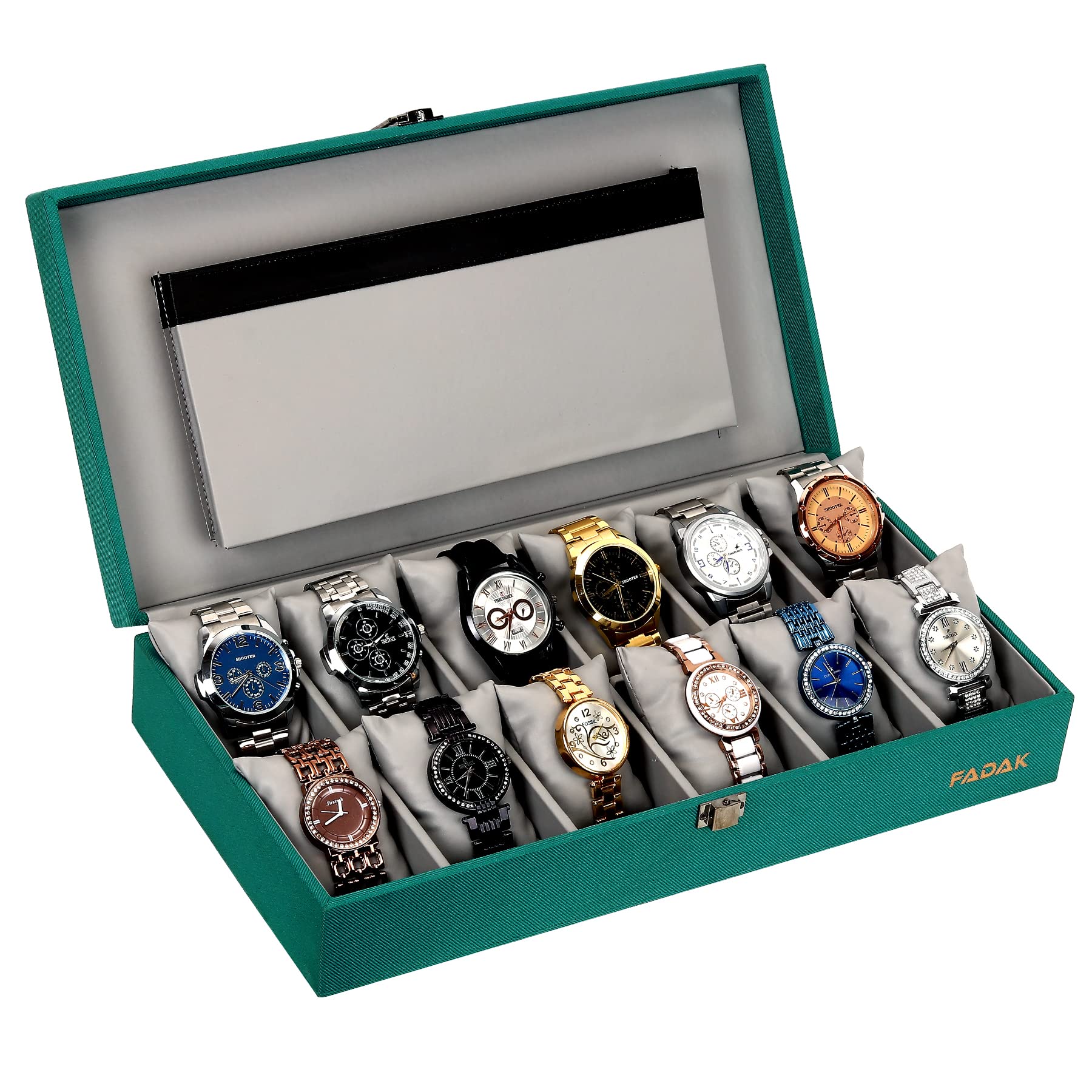 FADAK Present Watch Organizer Watches Storage Case, for Men and Women in 12 Slots of Luxury Watch Box- (T Blue) ghadi box