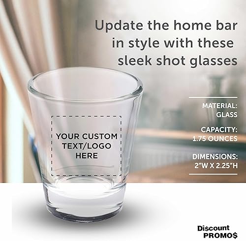 Miniatura 4 de DISCOUNT PROMOS Custom Shot Glasses 1.75 oz. Set of 10/50/100, Personalized Bulk Pack - Great for Wedding Favors, Bachelorette Decorations, Party