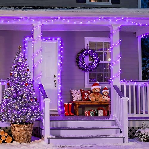 Vista 80 de JMEXSUSS Decoraciones del 4 de julio, luces rojas, blancas y azules, tira de 100 luces LED de 33 pies para interiores, 8 modos patrióticos del 4