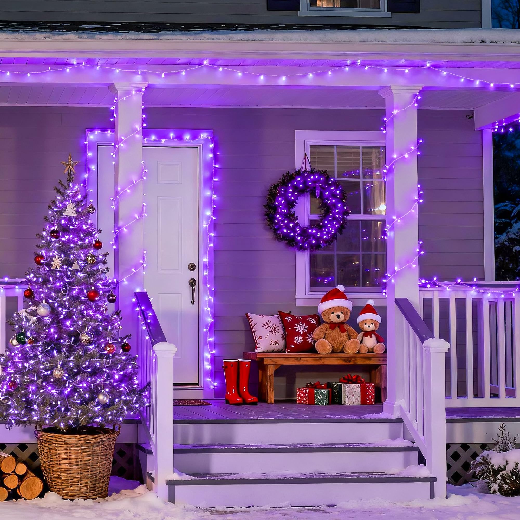Amazon.com: JMEXSUSS Connectable 91.5ft 250 LED Purple Halloween