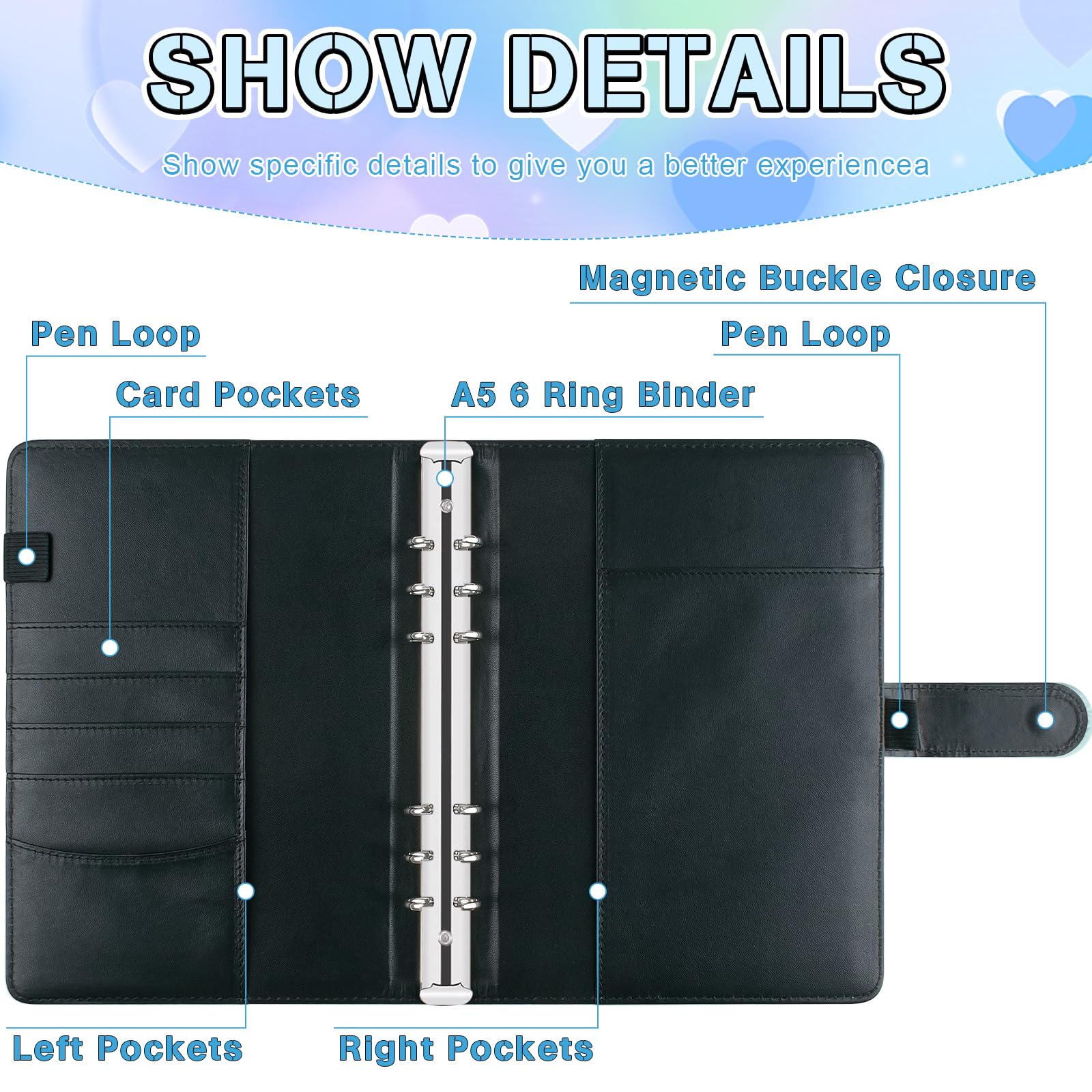A5 Kpop Photocard Binder, 6 Ring Binder Album with 200 Card Slots - Image 3