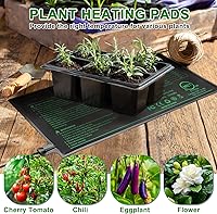 Vista 7 de Tapete térmico de plántulas con controlador de temperatura integrado (paquete de 2), almohadilla térmica de plantas de 10 x 20.75 pulgadas