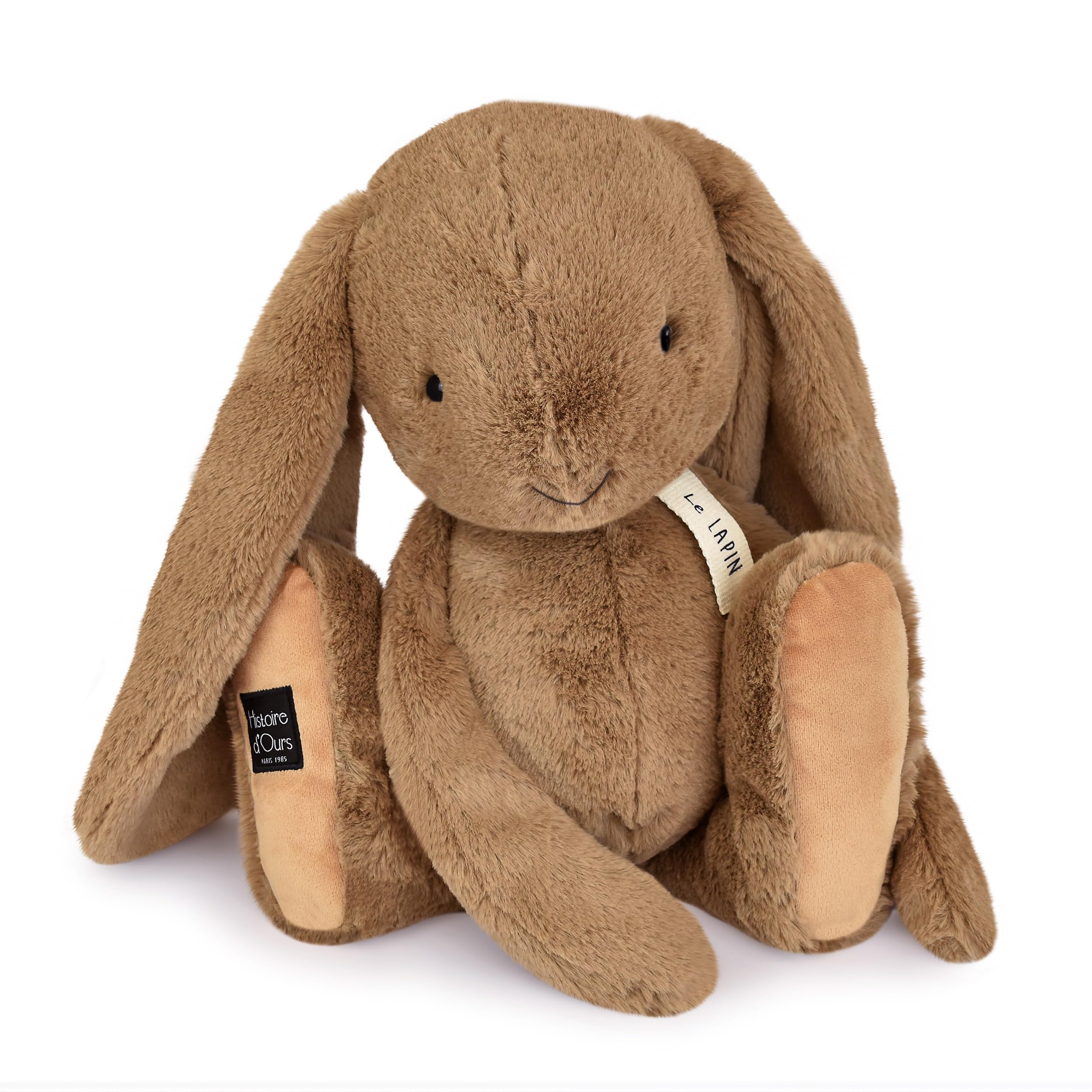 Histoire d'ours Großer Plüschhase – Kollektion Le Hase – Farbe Haselnuss – Begleiter weich und kuschelig – 50 cm – Unvergessliche Geschenkidee für kleine und große Kinder – HO3249