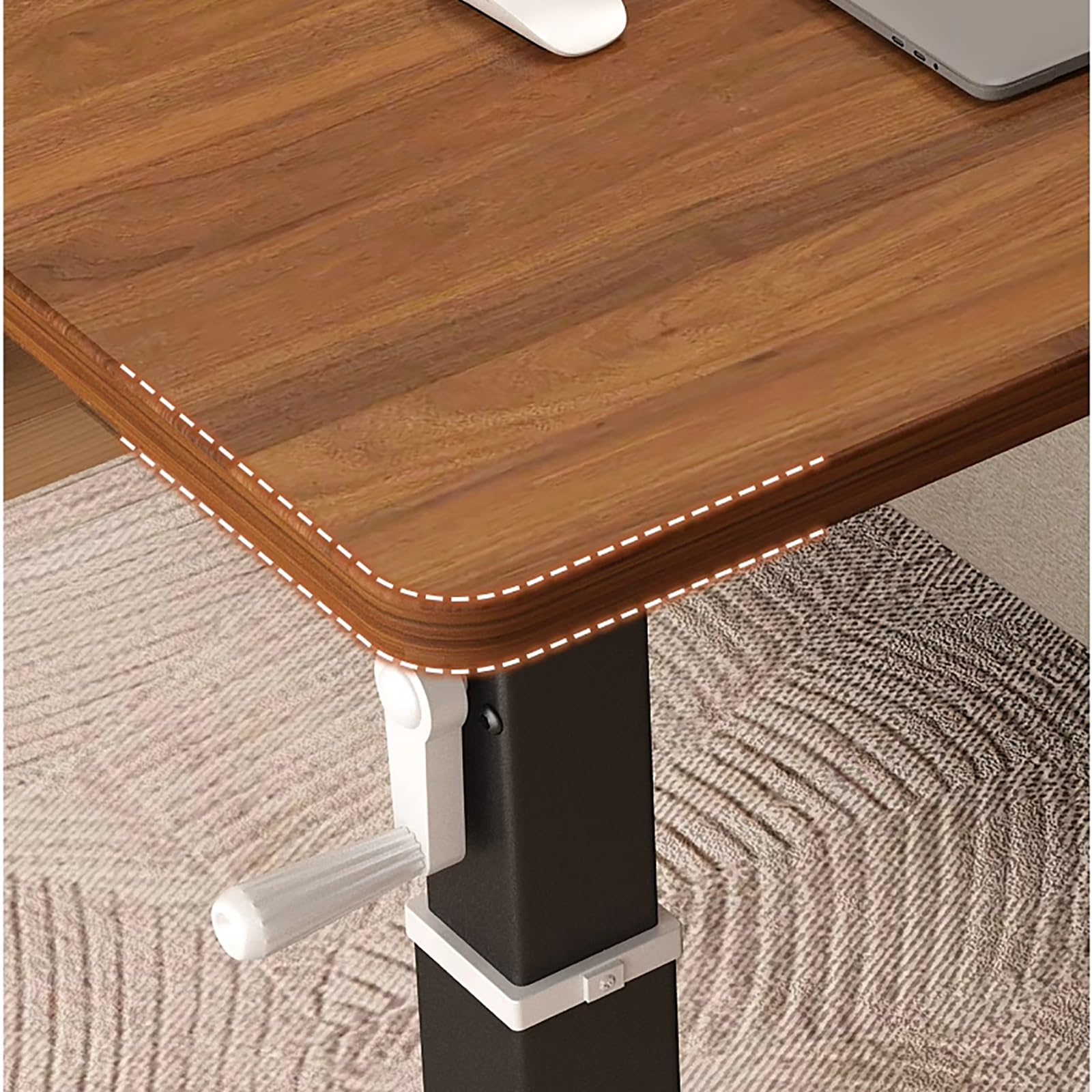 Tavolo da studio regolabile in altezza per casa e ufficio, controllo manuale dell'altezza, ideale per lavori a distanza (grigio, 2,60 cm)