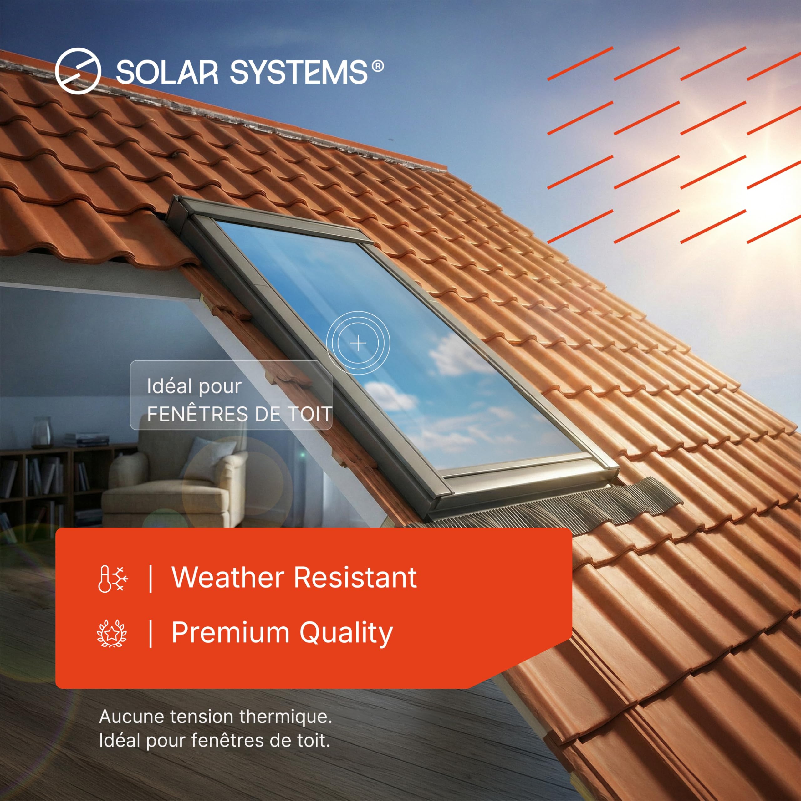 SOLAR SYSTEMS - Film de Protection Solaire pour Fenêtres - Anti Regard - Effet Miroir, Auto-Adhésif - Protection Thermique, Anti-UV, Film Isolant - 100x200cm