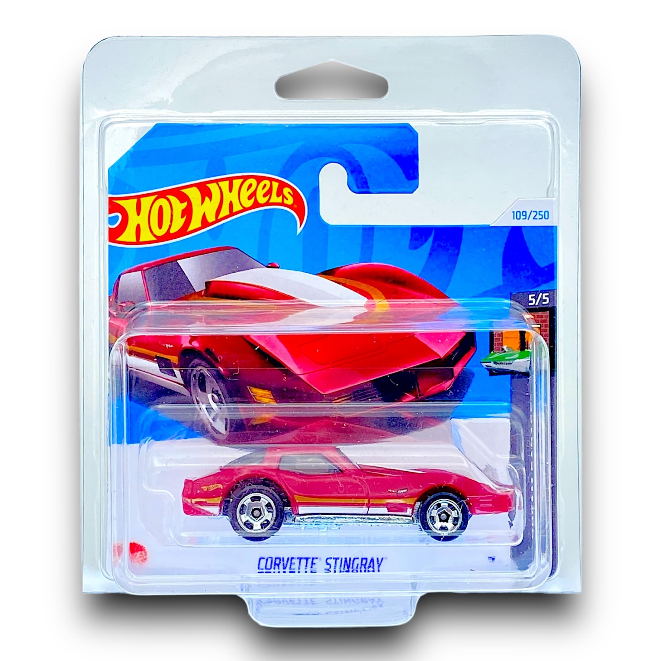 Hot Wheels Corvette Stingray (Red) 5/5 HW Dream Garage - 2024-109/250 (Short Card) - COMES IN A GENUINE KLAS CAR KEEPER PROTECTOR CASE - HTB52