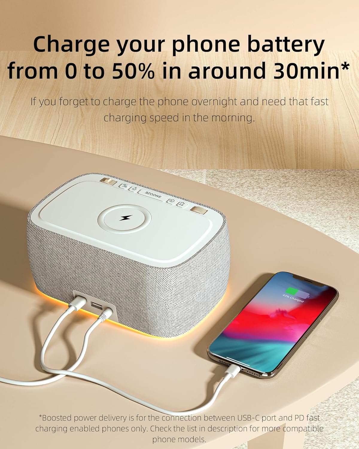 Buy EZVALO Alarm Clock with Wireless Charger,Multifunctional Digital