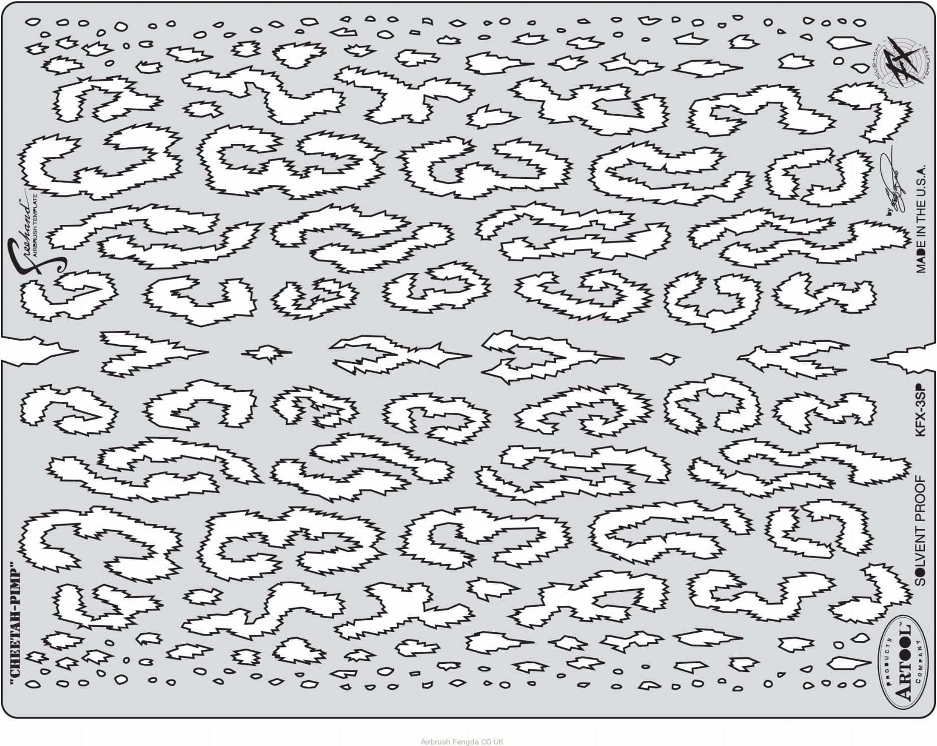ARTOOL KFX 3 SP Kustom FX Cheetah-Pimp Freehand Airbrush Template by Craig Fraser