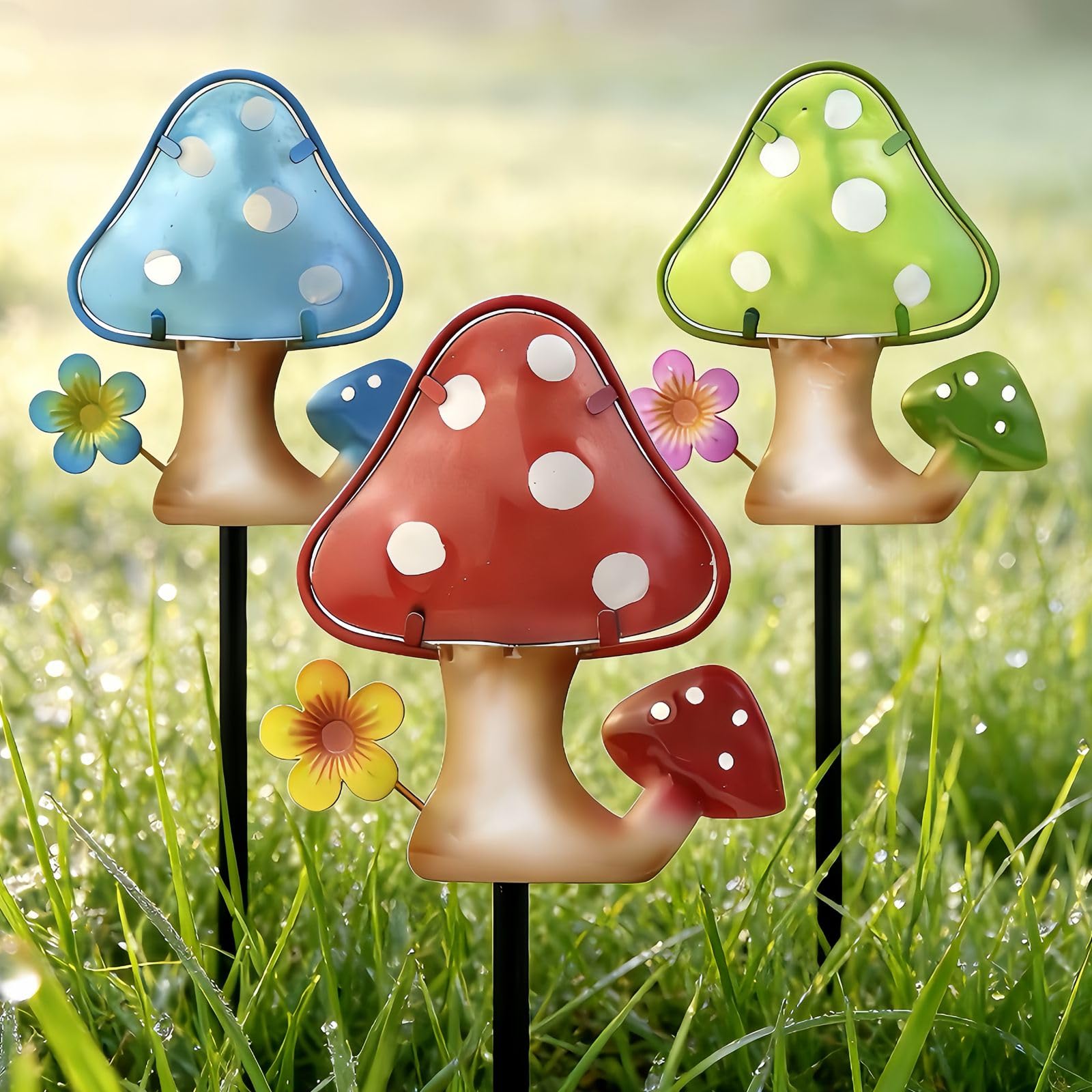 LEGIFO Set of 3 Mushroom Stakes