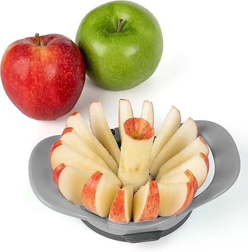 Miniatura 5 de PrepWorks by Progressive - Cortador y descorazonador fino de manzana de 16 rebanadas apto para lavavajillas con cubierta de seguridad adjunta (gris)