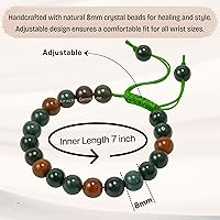 Vista 599 de Amazing Gemstone Crystal Bracelet for Women Men's Gifts - Protection Healing Crystal Bracelet - 8mm Gemstone Beaded Adjustable Bracelet Pulseras