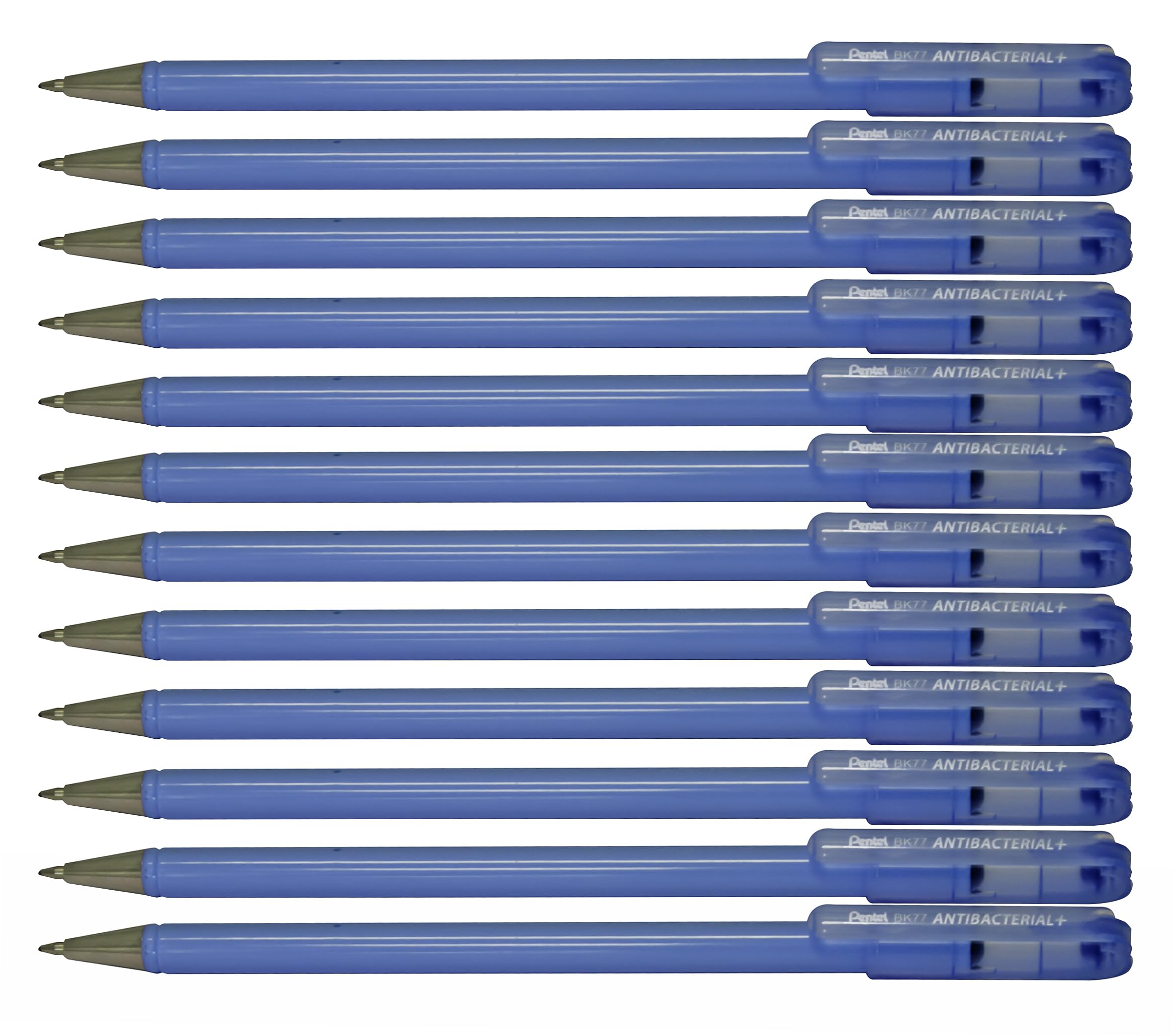 Pentel BK77AB Superb Antibacterial+ Anti-Bacterial Ballpoint Pen Complies with European Regulations, 0.7 mm Black, Pack of 12