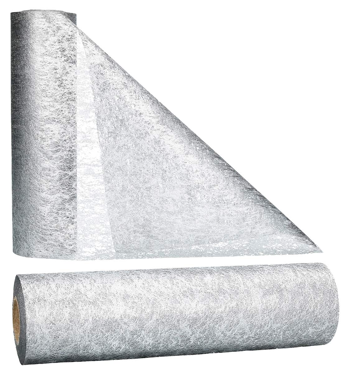 AmaCasa Tischläufer Silber (30 cm x 25 m) – Hochwertiges Vliesband für stilvolle Tischdekoration bei Hochzeiten, Geburtstagen & besonderen Anlässen