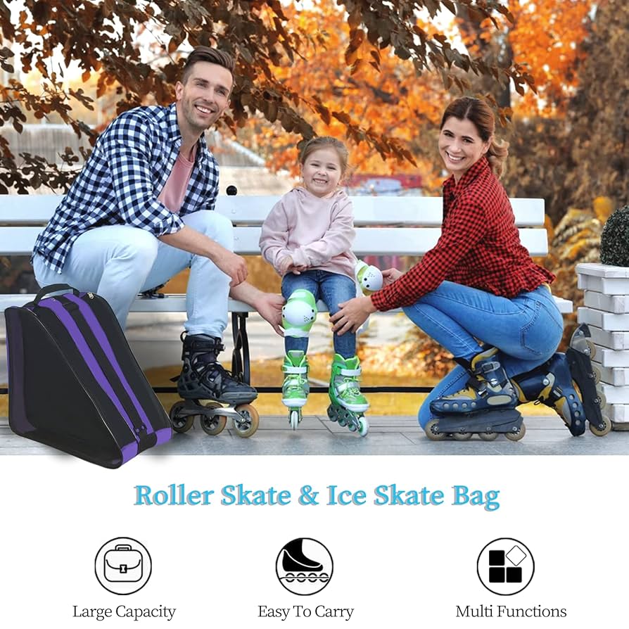 Ice Skate Bag Roller Skate Bag,2 Packs Adjustable Shoulder Strap S