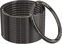 Vista 3 de Llaveros planos divididos a granel, resistente y resistente para automóvil, hogar, anillo de metal grande para perro, cordón para escuela, oficina