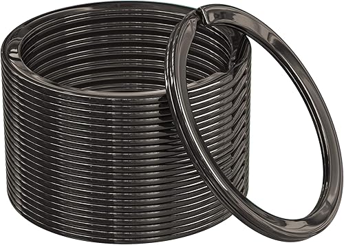 Miniatura 7 de Llaveros planos divididos a granel, resistente y resistente para automóvil, hogar, anillo de metal grande para perro, cordón para escuela, oficina,