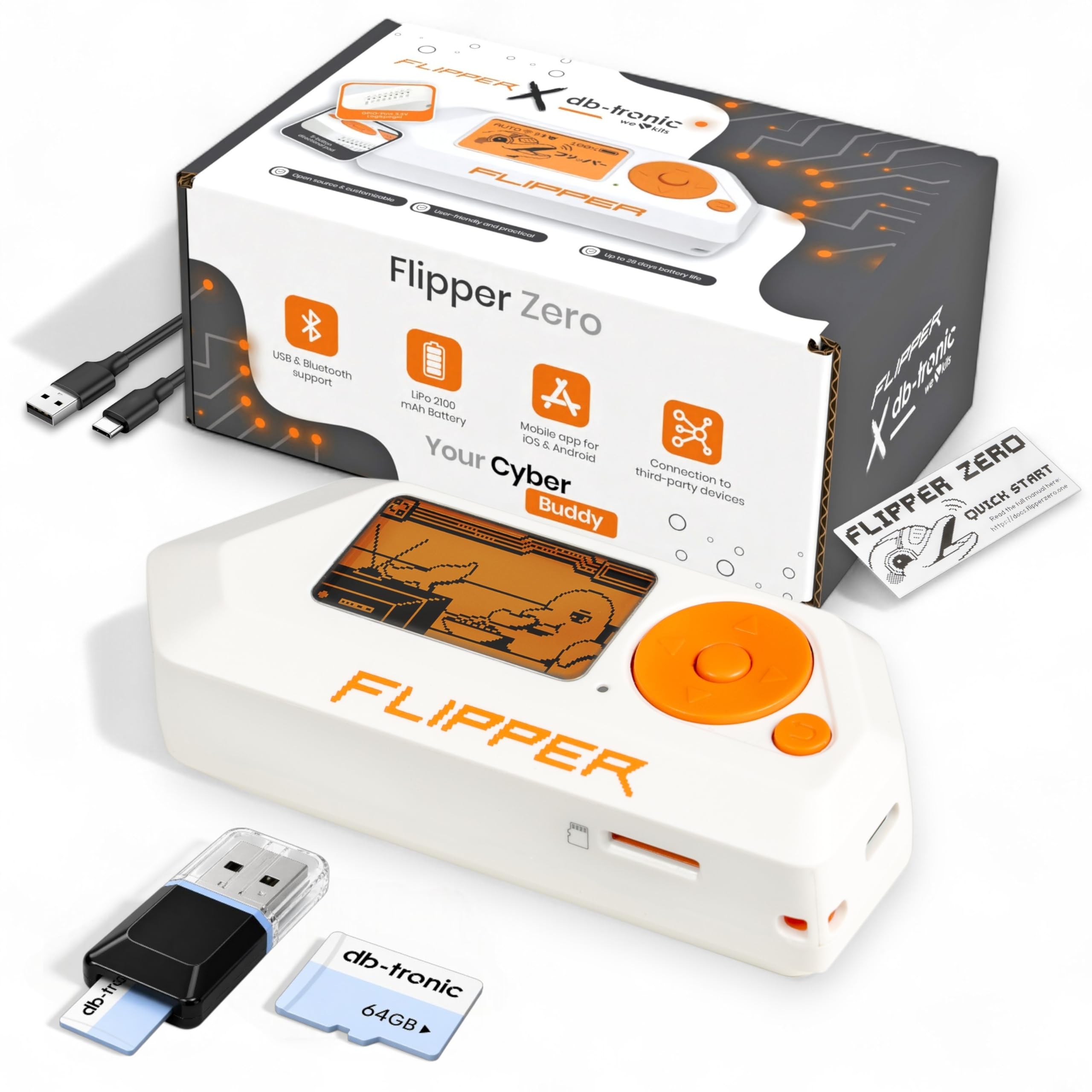 Flipper Zero Set | Pinball Zero | 64GB Card | Card Reader Adapter