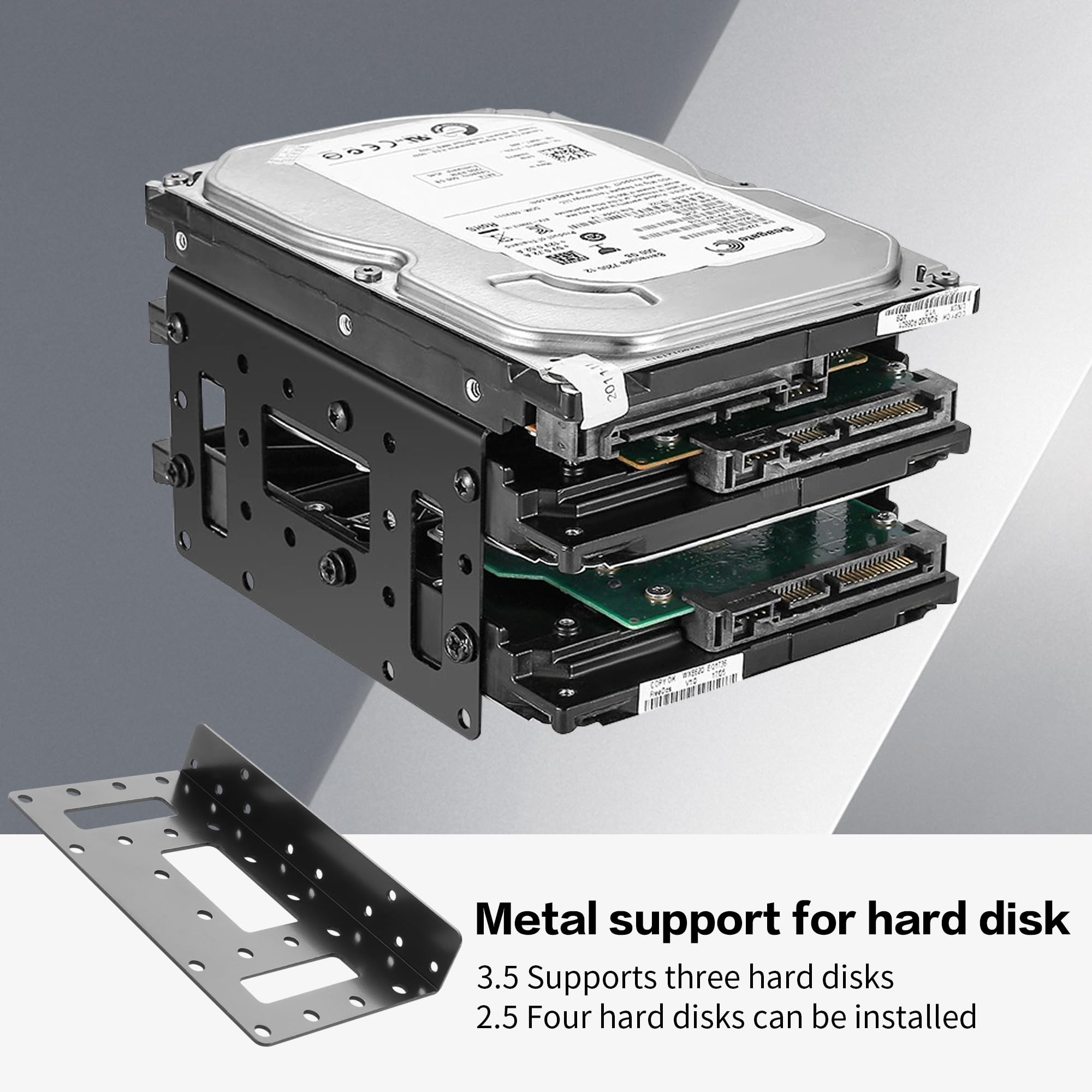 YAODHAOD Staffa di montaggio in metallo SSD, adattatore per disco rigido interno da 2,5" a 3,5" (2 pezzi)