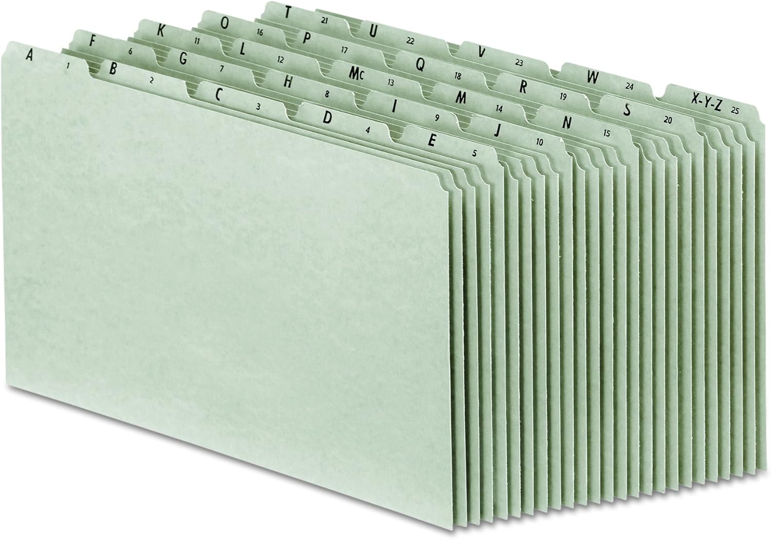Pendaflex PN1025 AZ Top Tab Recycled File Guides, 25 pt