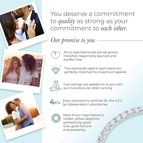 Miniatura 4 de Lab Grown Diamond Wedding Rings for Women 10K Yellow, White and Rose Gold Certified 16-12 Carat Channel Set Diamond Anniversary Bands and Wedding