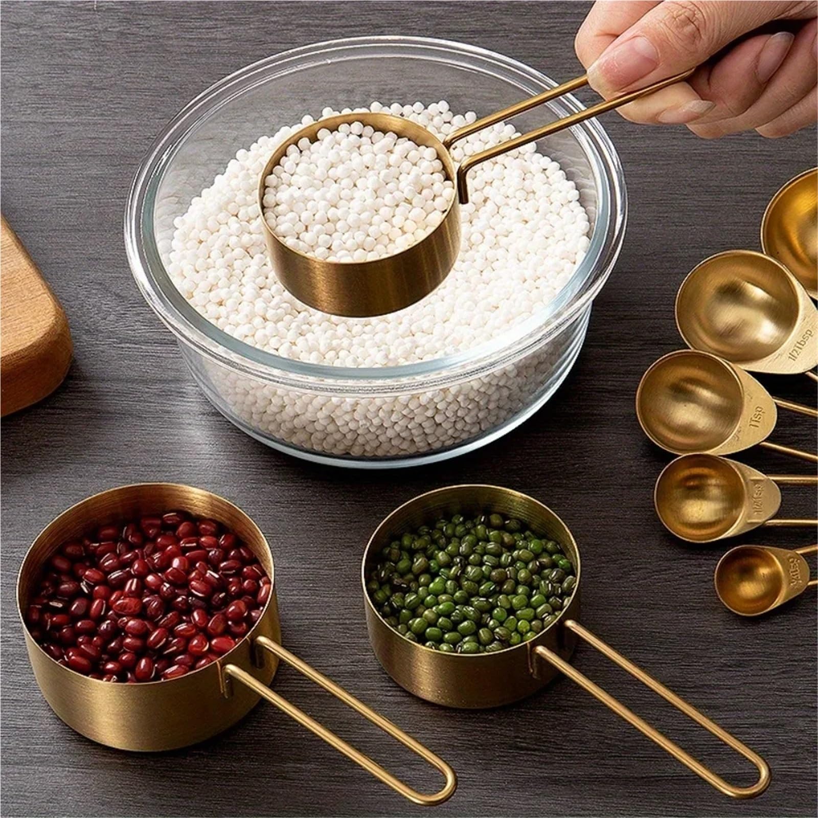 9 cucharas medidoras for té y café, utensilios multifuncionales de acero inoxidable for cocinar hornear, suministros cocina para Medir Líquidos y Sólidos