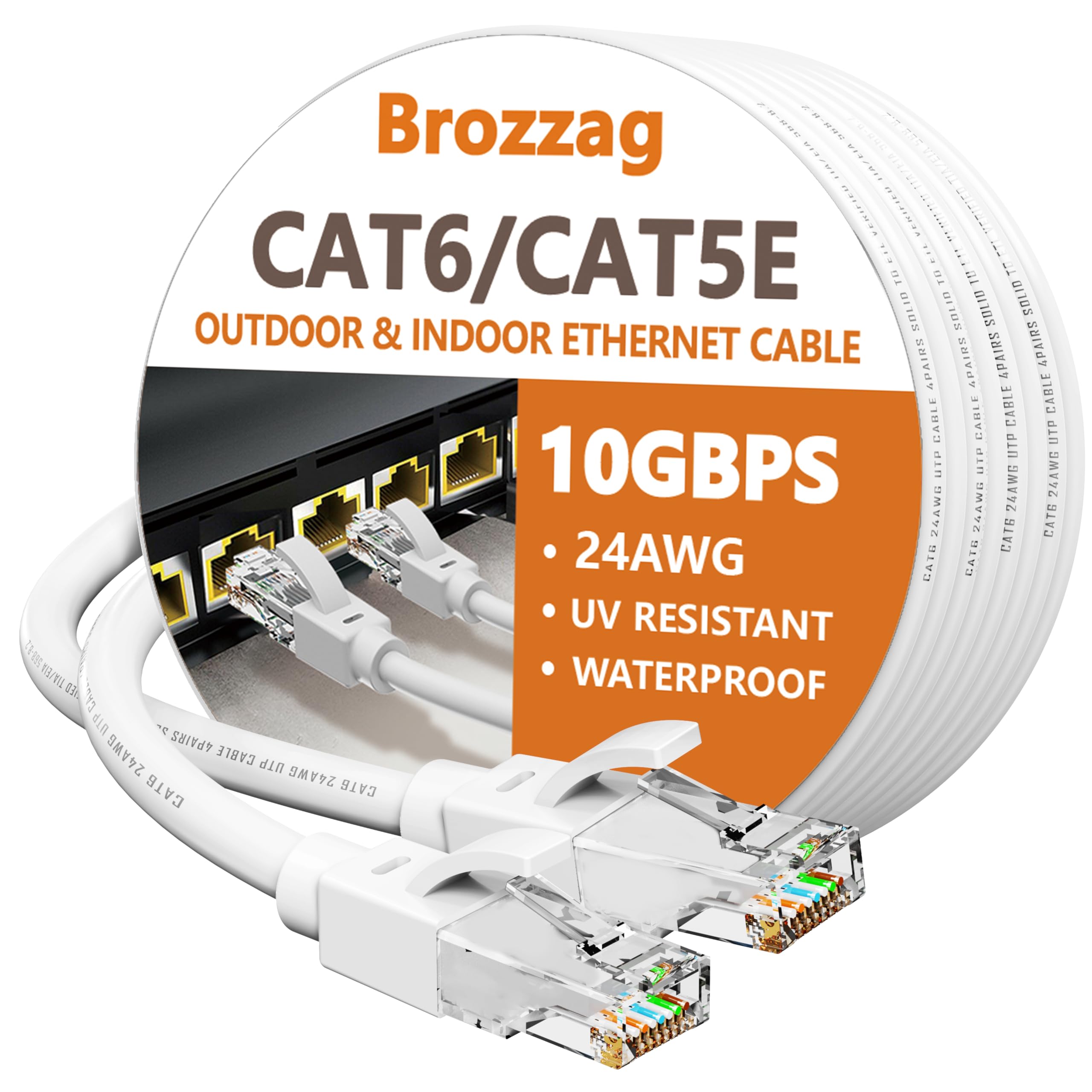 Cavo Ethernet da 150 metri per Cat 5e/Cat6, cavo di rete Cat6 da 10 Gbps 24AWG, cavo di sepoltura diretto CCA, UTP, cavo LAN patch RJ45, impermeabile, per interni ed esterni, cavo Internet schermato