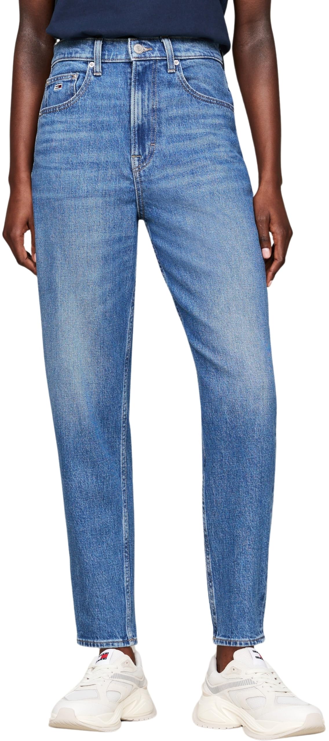 Tommy Jeans Donna Jeans Mom Jeans Tapered Fit, Blu (Denim Medium), 29W/​32L
