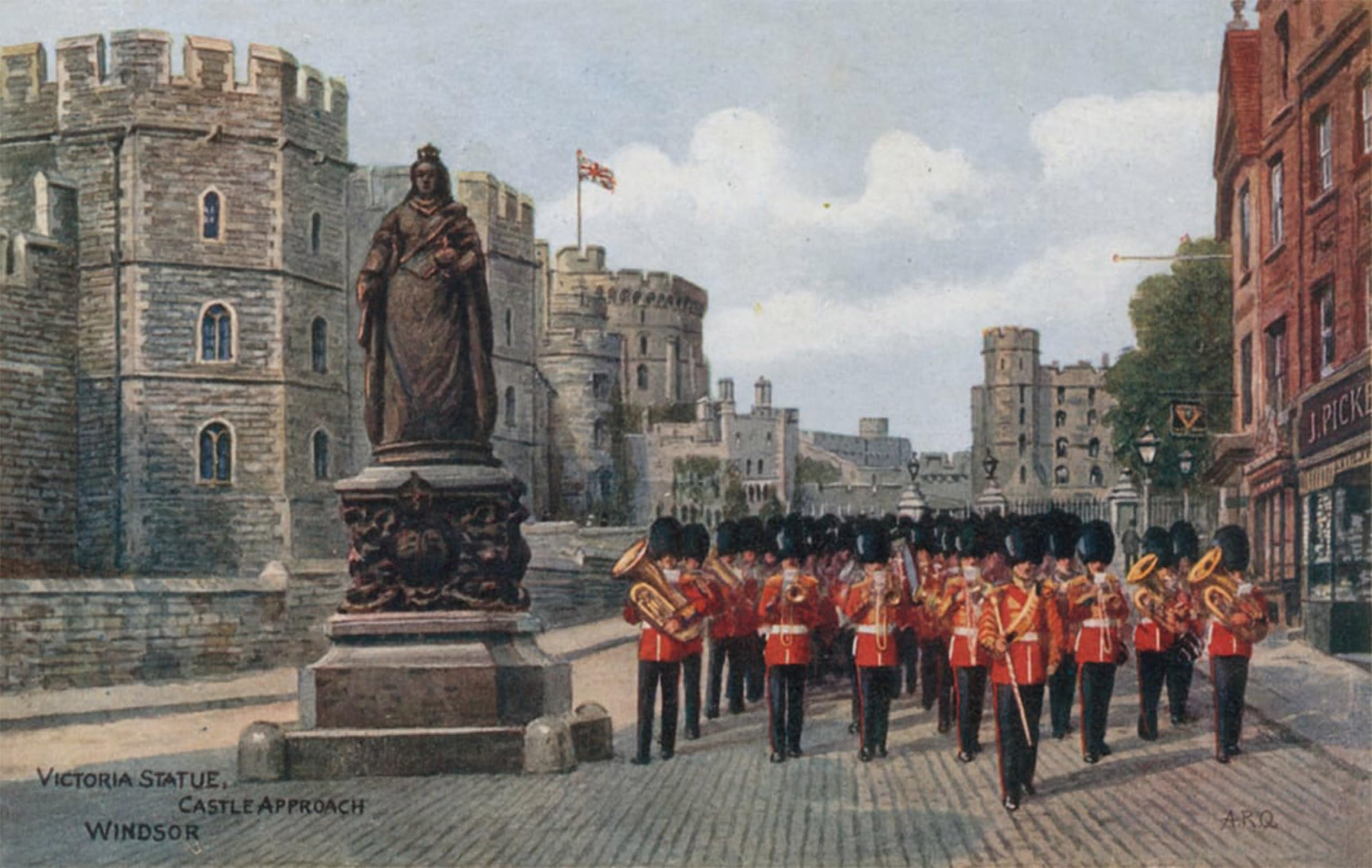 ARTXLXXBN Famous Prints Artwork Pictures Poster Painting Art Statue Castle Approach Windsor by Alfred Robert Quinton Artwork Landscape Pictures for Home Decor 60x90cm