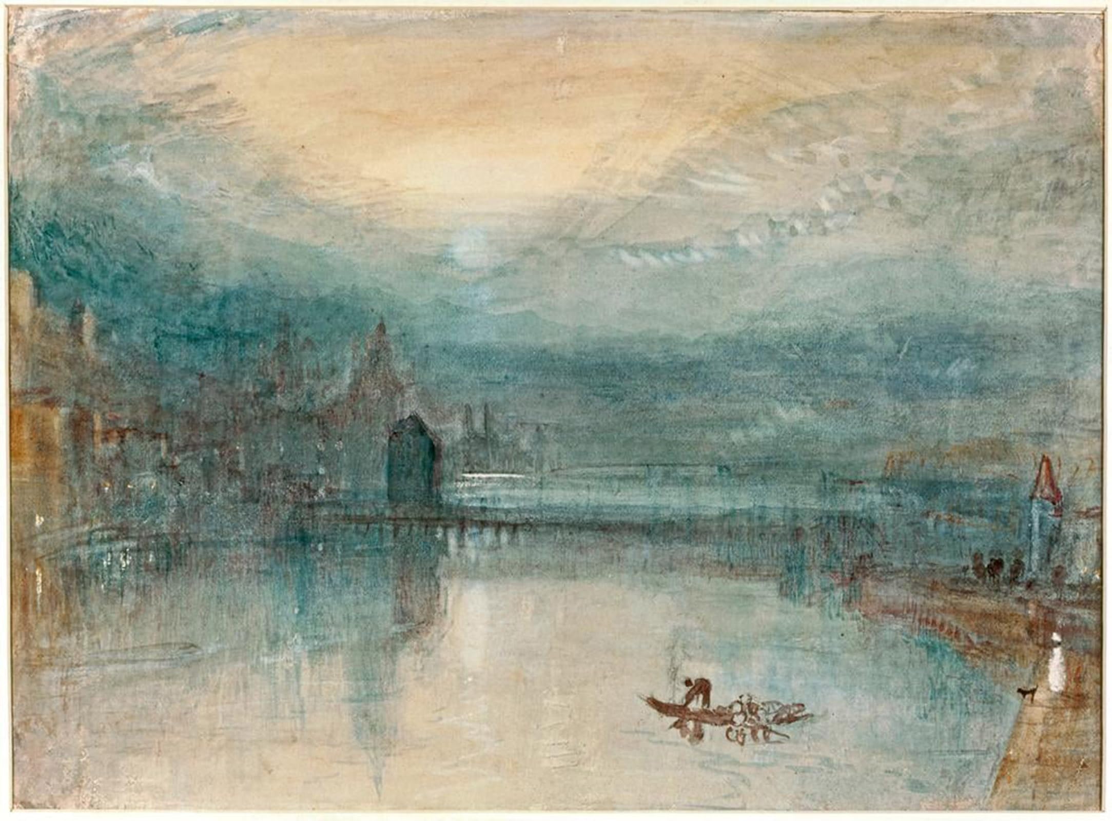 POSTERIIk Vintage Art Print Images Pictures Print Lucerne by Moonlight by Mallord William Turner Modern Colour Posters for Office Home Decor 60x90cm