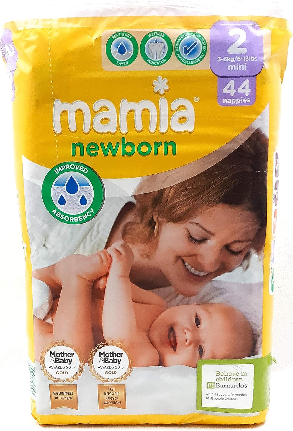 ALDI Mamia Newborn Size 2, 36kg/613lbs Mini 44 Pack of Nappies Amazon.co.uk Baby Products