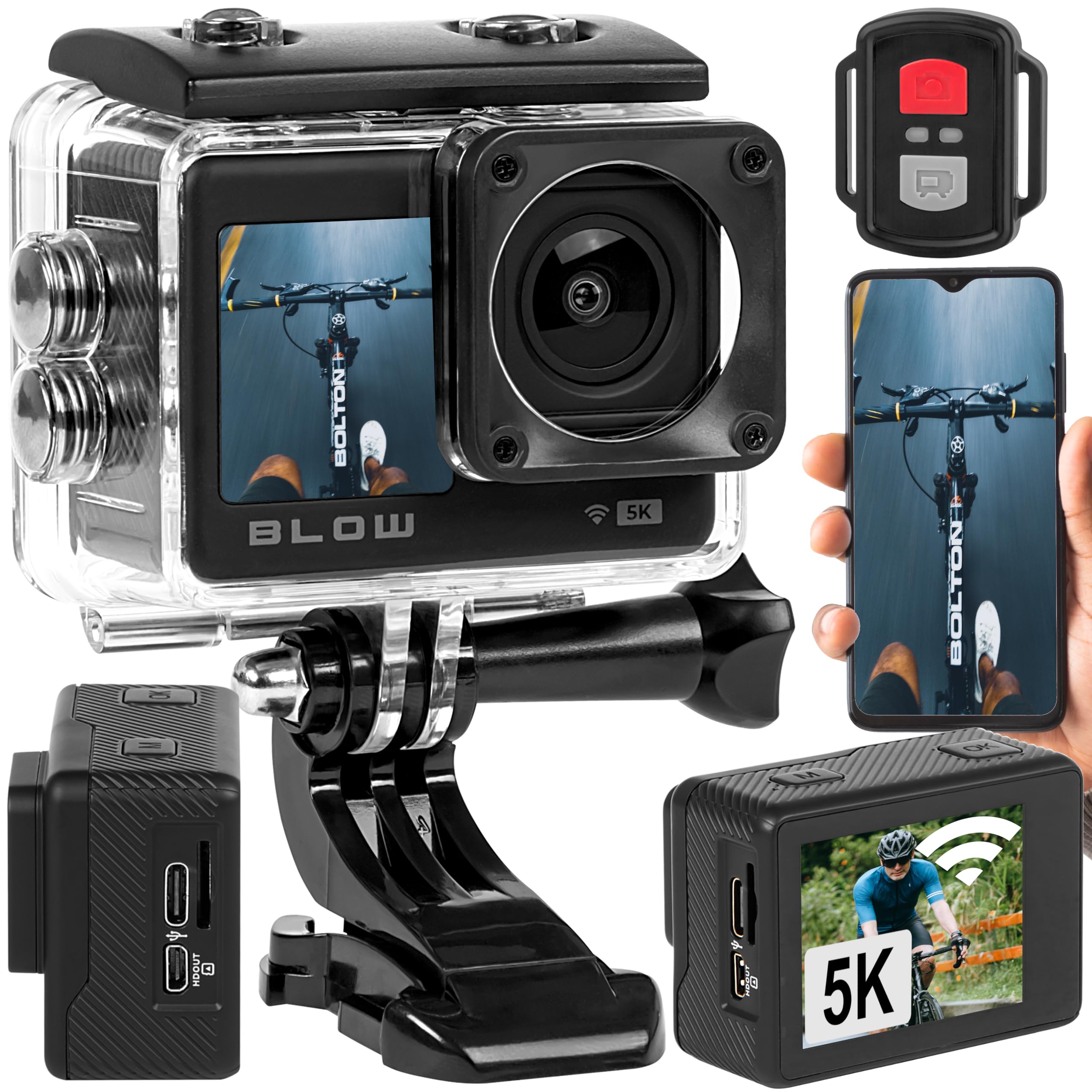 BLOW KAMERA SPORTOWA GO PRO4U 4K 5K WIFI USB UHD ZESTAW