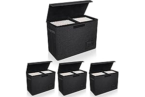 4-Pack Comic Book Storage Short Boxes with Dividers and Carrying Handles