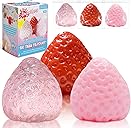 3Pcs Big Taba Squishies Strawberry, Cute Strawberry Squeeze Toys, Upgrade Fruit Squishies, Kawaii Sticky Stress Toy, Clear Fidget Toys, Valentines Gift for Kids, Teen Boys Girls Birthday Gift Ideas