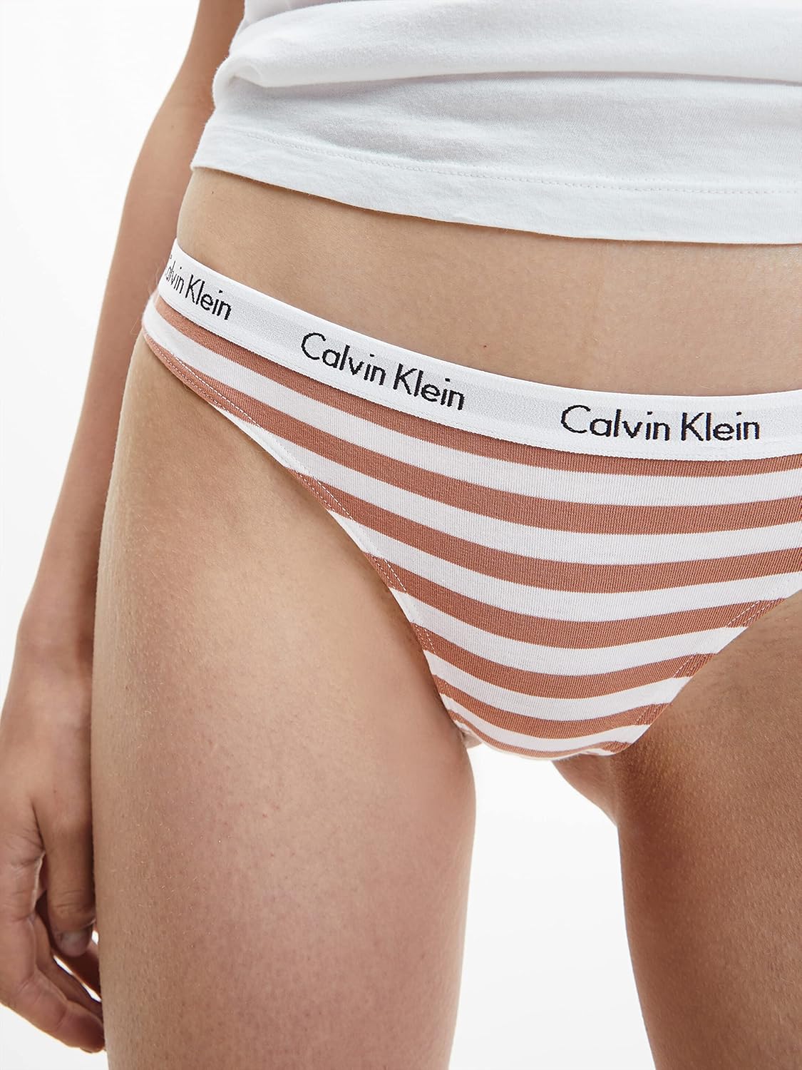 Calvin Klein womens Carousel Logo Cotton Stretch Thong Panties, Multipack
