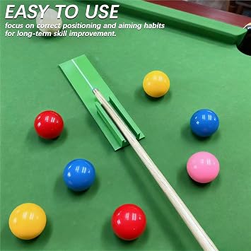 Billiards Stroke Trainer - Aiming Practice Cue Straight Exerciser for Stance Eye Line Stroke Correction, Durable Resin Pool Training Aid Compatible with Pool Snooker etc. (Black)