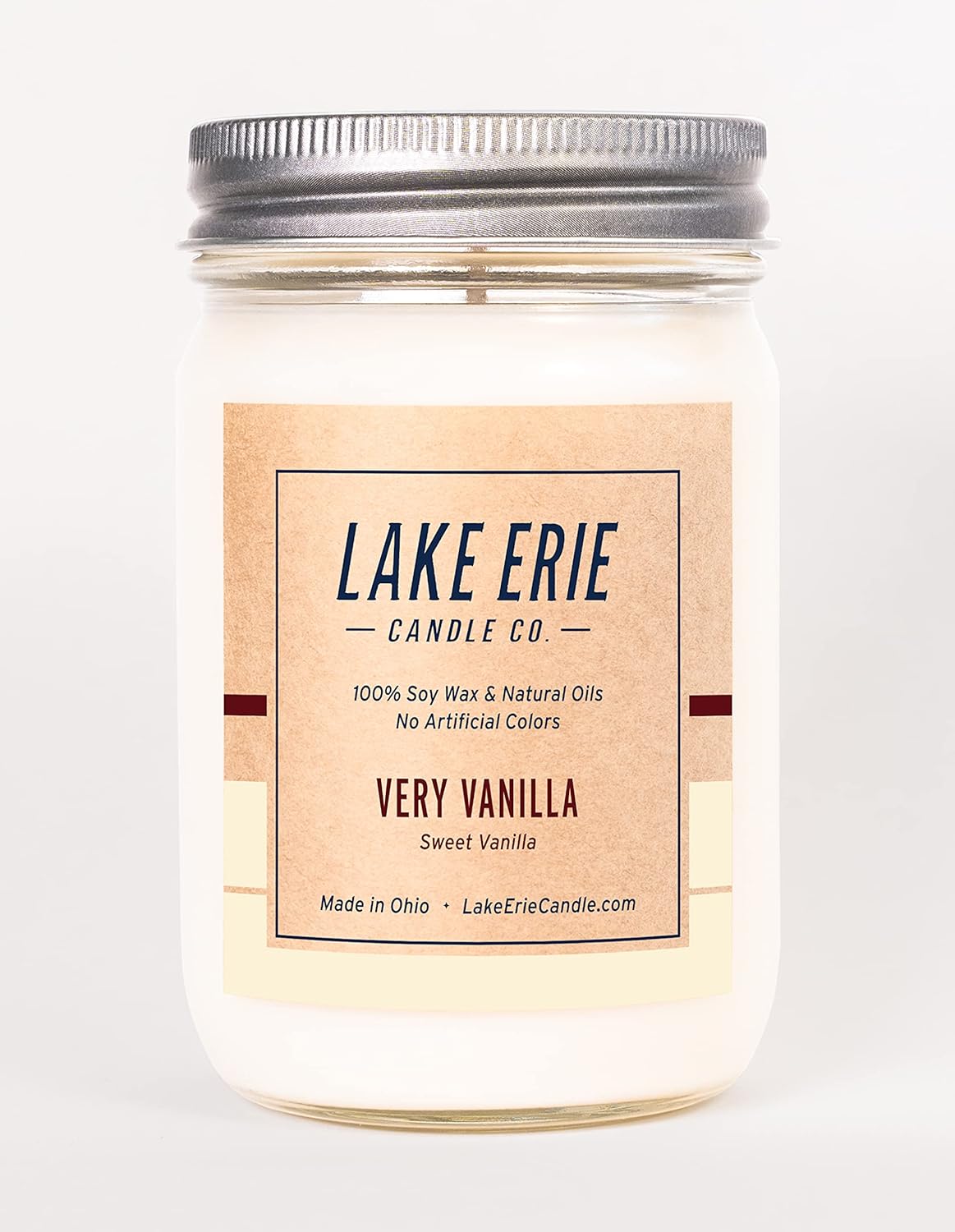 Very Vanilla 12oz Soy wax candle by Lake Erie Candle Co