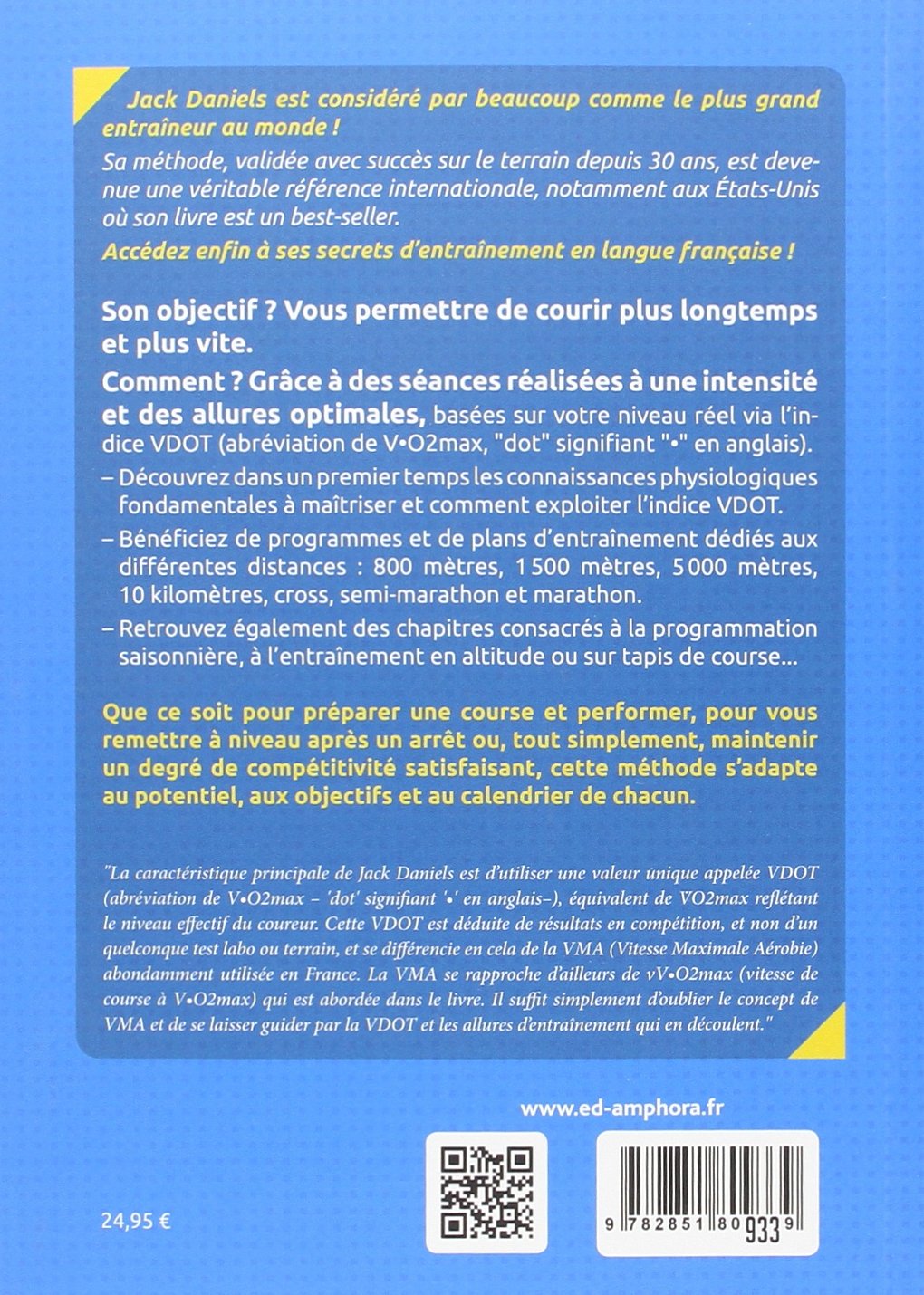 Daniels' running formula: Méthode d'entraînement du 800 mètres au marathon