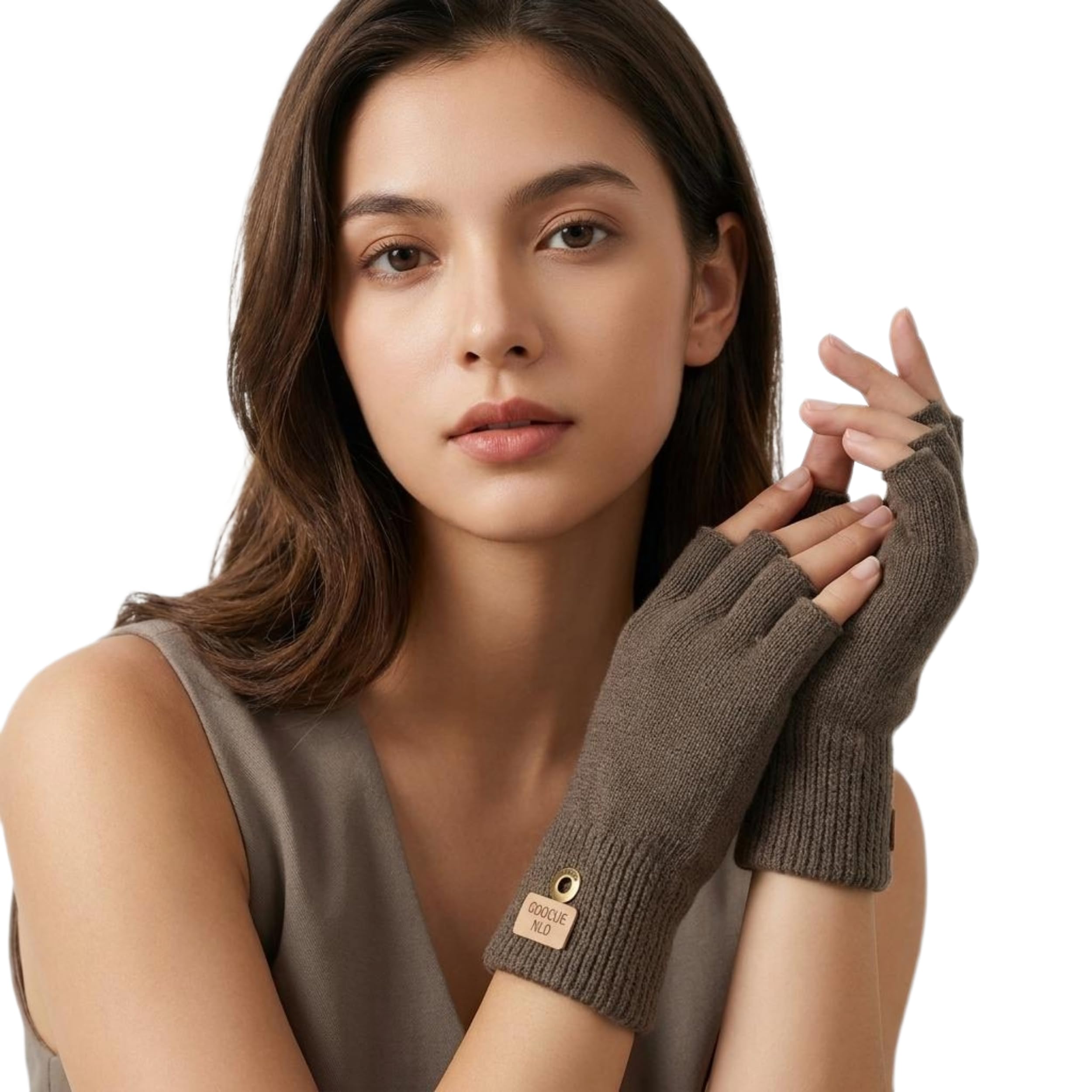 Winter Gloves for Women | Soft Knit Fingerless Half Finger Warm Gloves for Typing, Driving, and Office Wear,-image-7