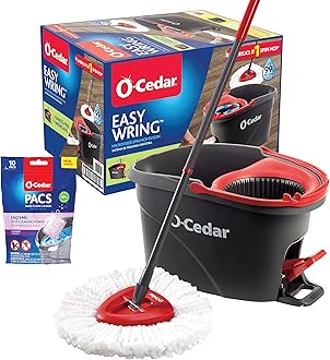 O-CedarEasyWring Microfiber Spin Mop and Bucket Cleaning System + Lavender Pac (Variety Pack)