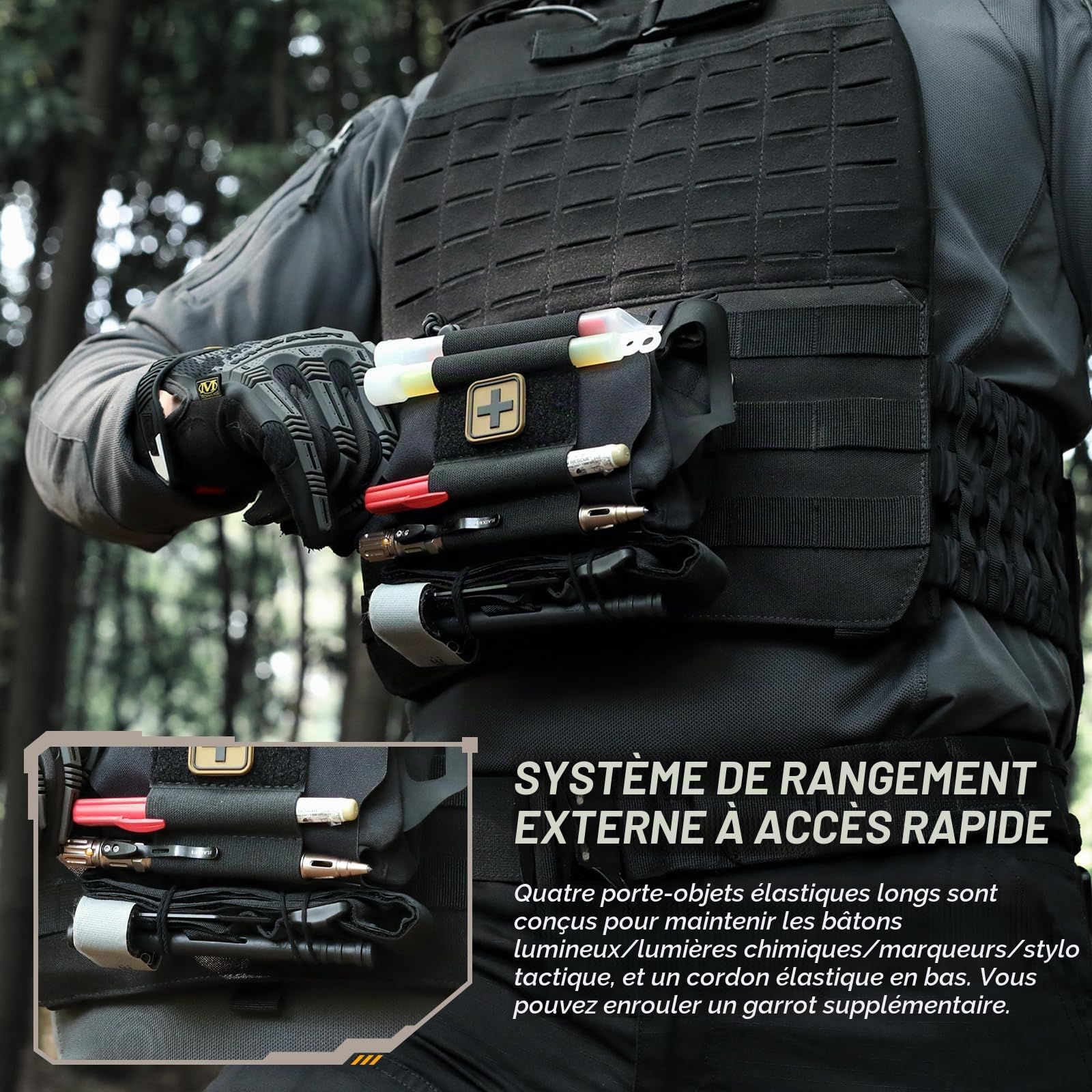 LIVANS Molle Medical IFAK Pochette de Premiers Secours Vide pour Ceinture de Service Micro IFAK Pochette de Ceinture Mini EMT Kit de traumatisme Sac de Transport Moyen Rouleau de Transport Hypalon