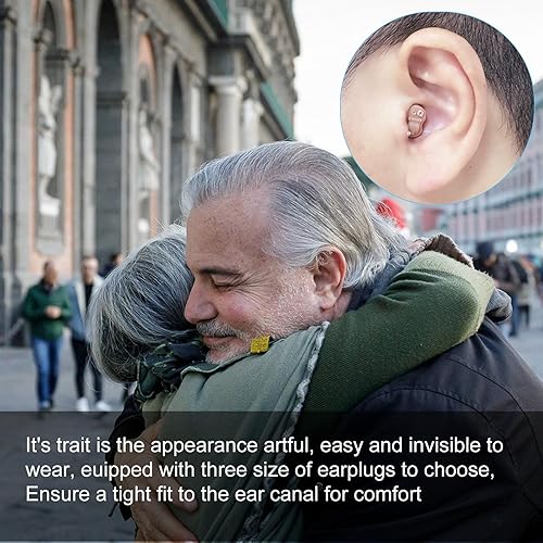 Miniatura 5 de Audífono, amplificador auditivo para personas mayores, mini CIC audífono de un solo oído con batería funciona con cancelación de ruido audífonos