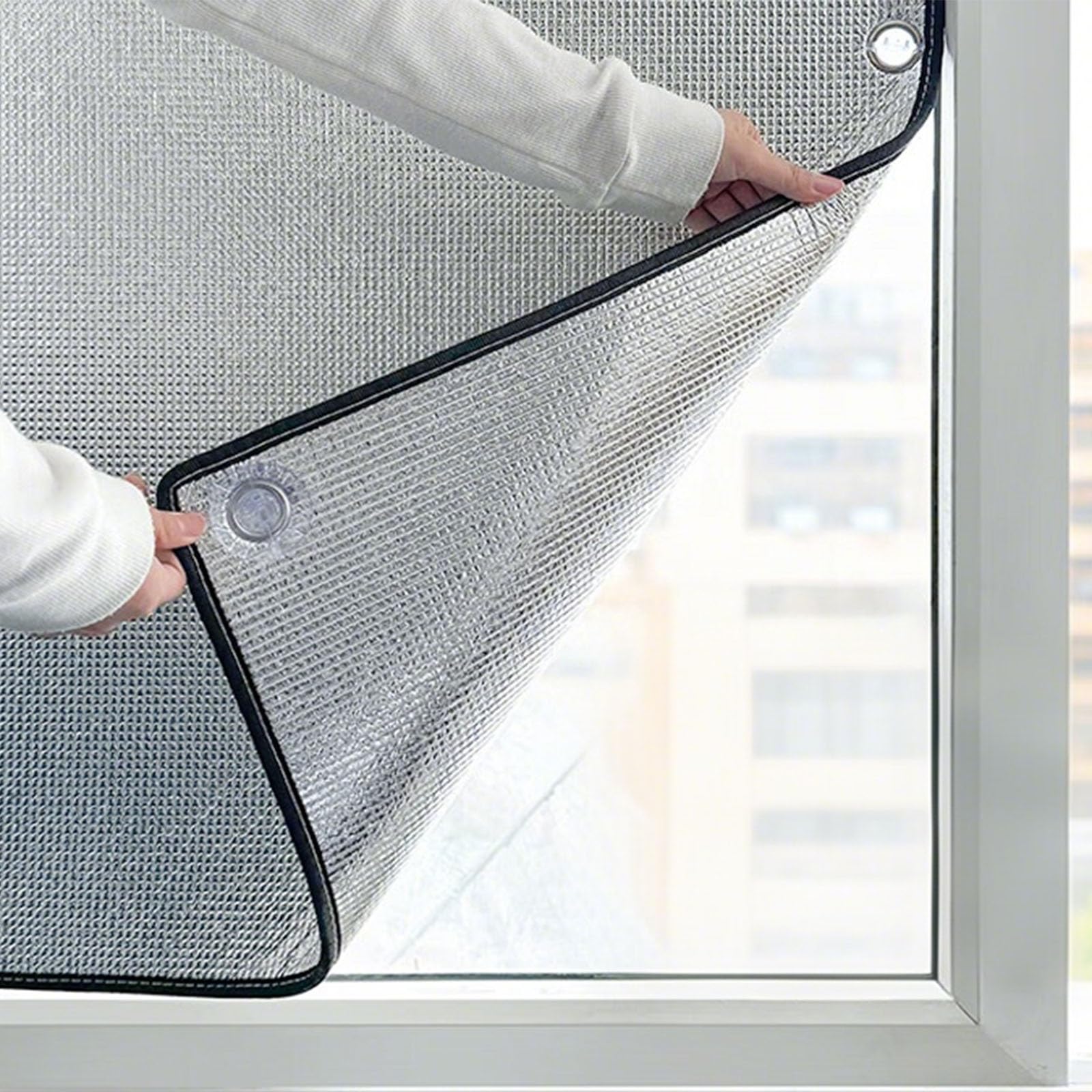Lghswdq One Color Sunroom Heat Insulation Foil, Anti-Glare Window Film For Office, Car Window, Caravan, 8Mm Thick Double Aluminium Privacy Film, No Glue No Stick, Silver(80X120cm)