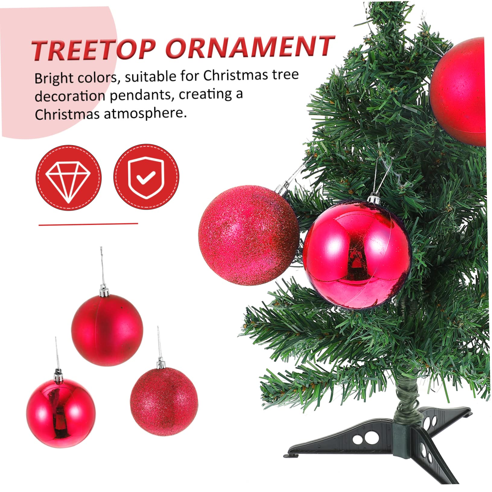 TOPBATHY 24stücke Weihnachtskugeln als Anhänger für Baum Dekorative Kugeldekoration für Party und Zuhause Hängekugeln aus Hochwertigen Materialien