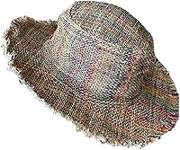 Asatre Handmade Hemp Sun Hat: Unisex Eco-Friendly Wide Brim, Multicolor Stripe, Packable Breathable Summer Hat for Beach, Travel, Festivals