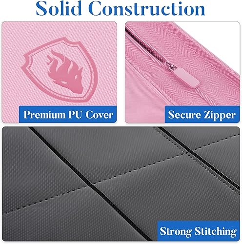 Miniatura 2 de Carpeta de tarjetas con cierre de alta calidad, 9 bolsillos, cubierta de poliuretano, álbum de colección de tarjetas con cremallera, resistente