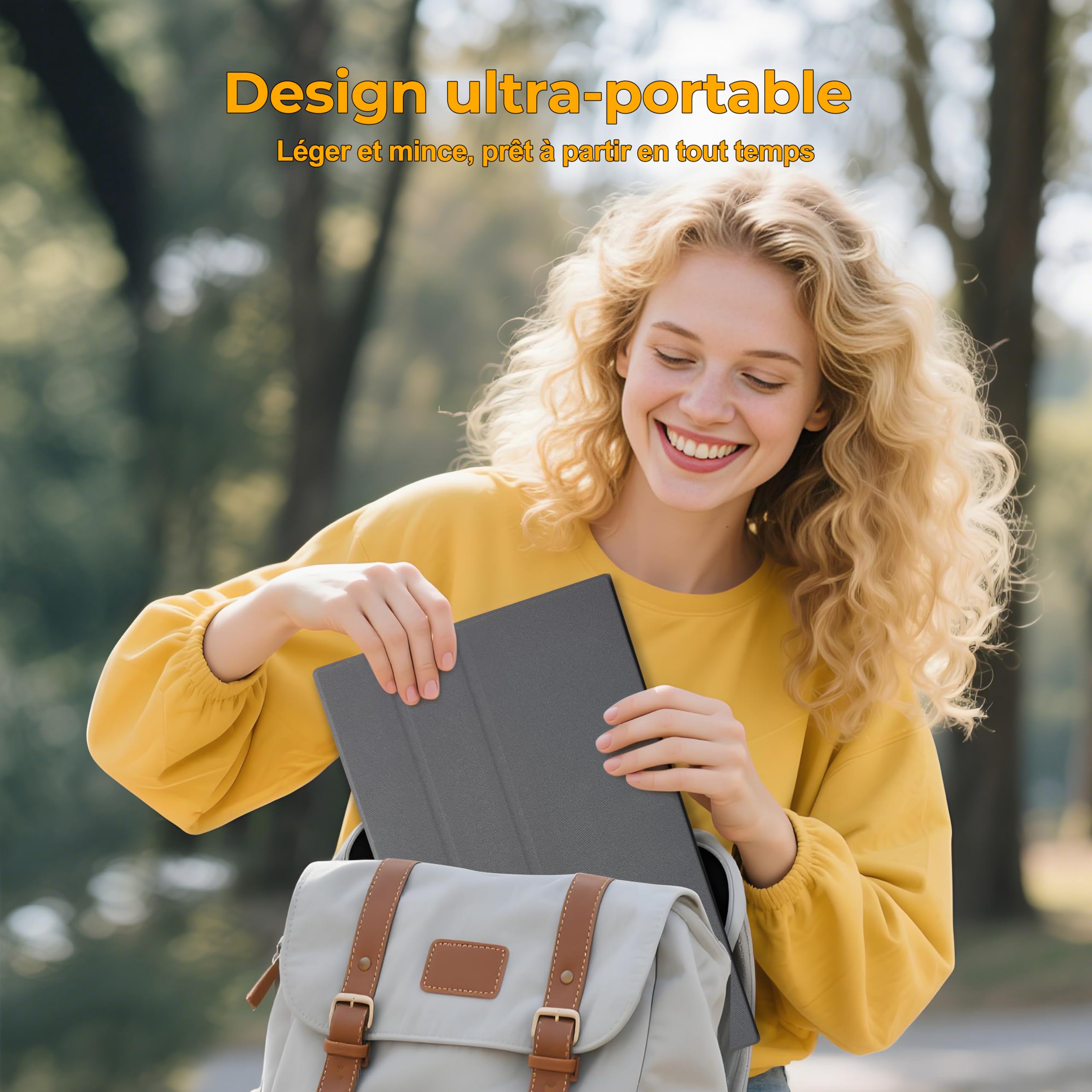 UFYQL 15,6" Écran Portable FHD 1080P 60Hz IPS Mate | Housse intelligente, haut-parleurs, VESA 75×75 mm, HDR, écran d’extension pour PC / Mac / portable / Xbox / PS / Switch
